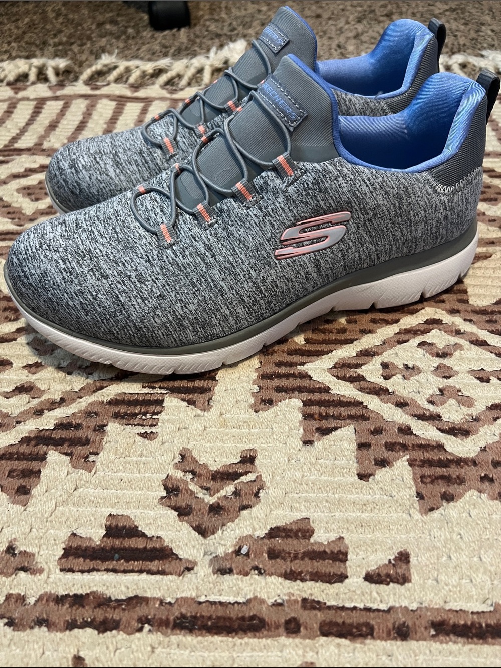 Skechers Women’s Wide Gray Slip-On Athletic Sneakers